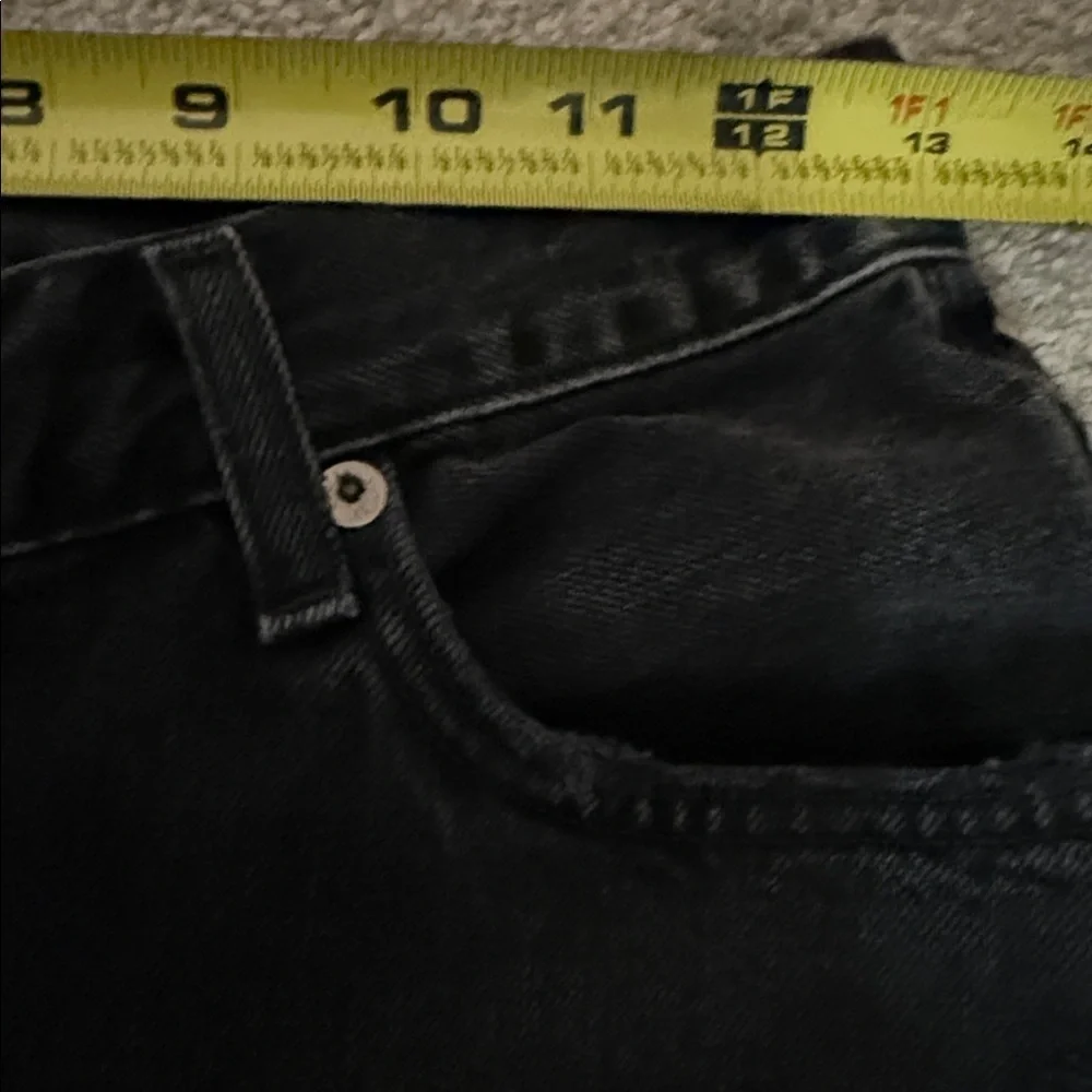 AGOLDE Criss Cross 90’s Denim Shorts Long Black Sz 24 100% Organic Cotton